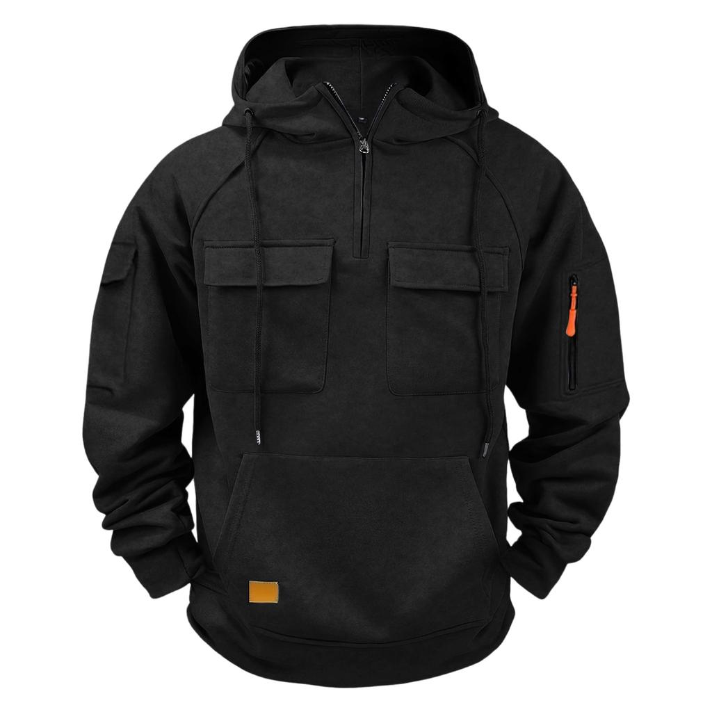 Herren Hoodie mit vielen Taschen - Utility Kapuzenpullover