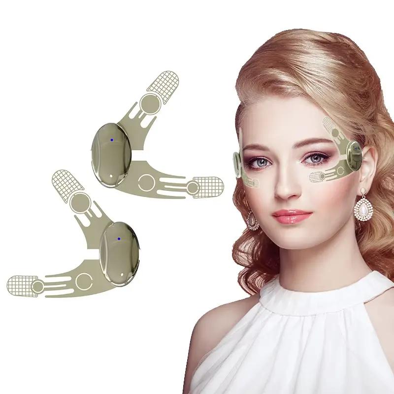Private Label Rechargeable Massage Patch Face Lifting Eye Massage Instrument Dark Circles Eye Bag Removal Under Eye Care золотой