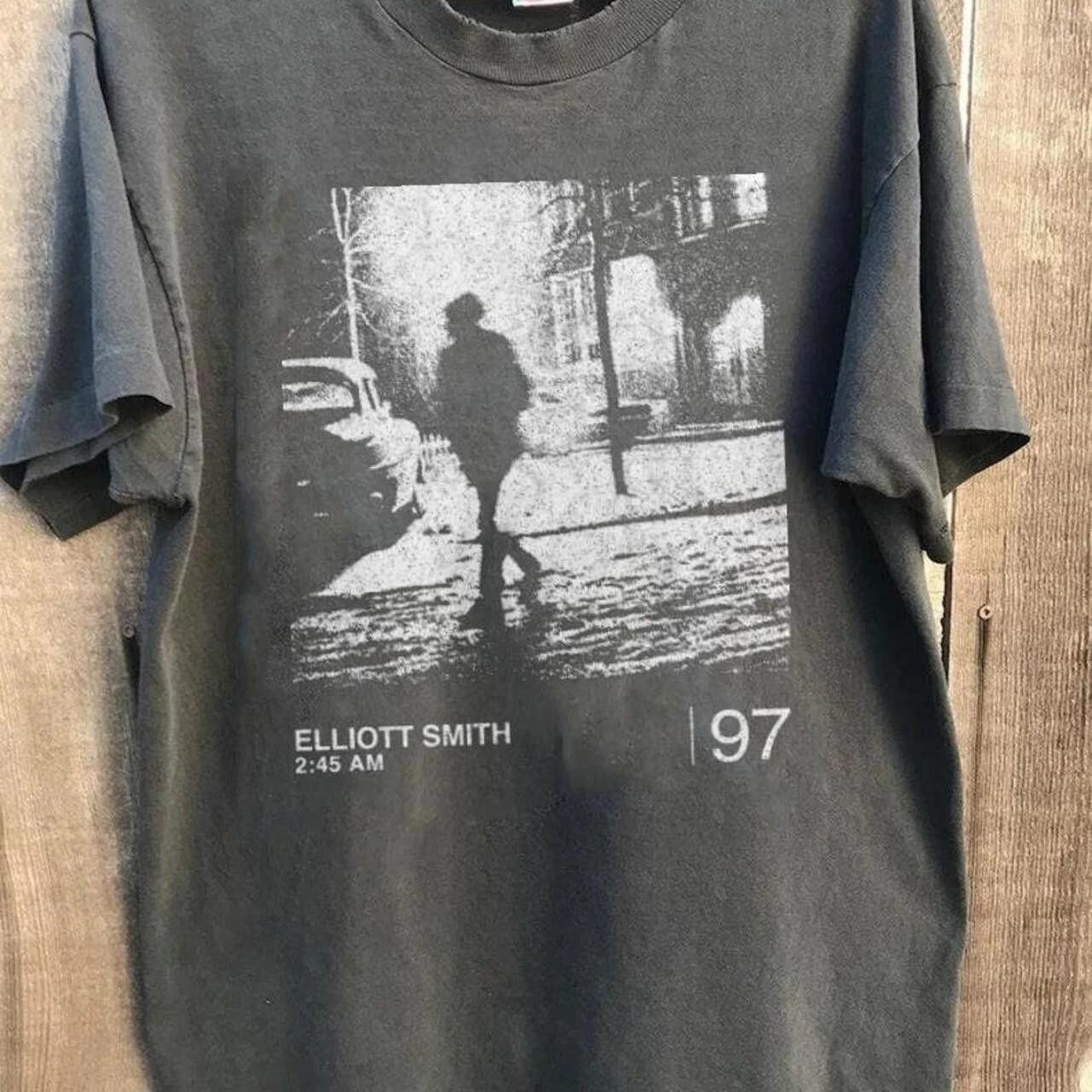 New Elliott Smith Shirt, Elliott Smith Cotton Charcoal Unisex T-shirt XXL