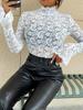 Elegant Lace Bell Sleeve Slimming Top for Women