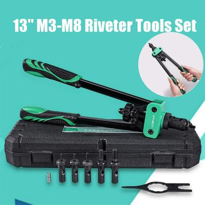 M3-M8 Perçin alet takımı 13 ''Perçin Tabancaları Somun El Perçinleme Kiti Nutsert Eklemek Rivnut Aksesuarları DIY El Aleti Setleri Onarım Aracı