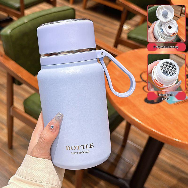 

2026 High-Capacity Stainless Steel Thermos for Students and Adults Cup + Brush & Tea Strainer