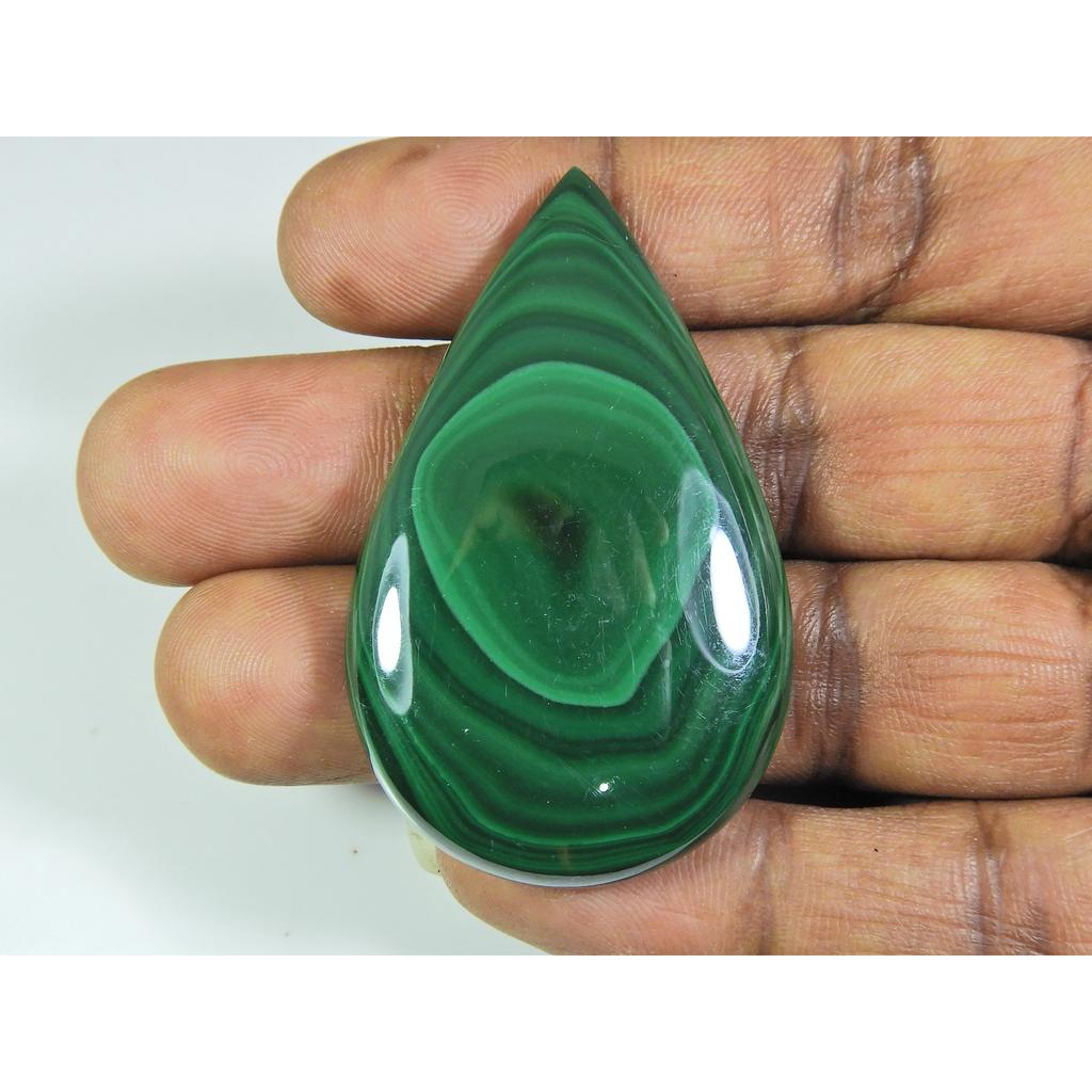 AA+Natural Green Malachite Designer Pear Cabochon Gemstone 144Cts. 33X54X7MM ET-65