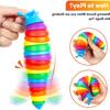 3D Flexible Articulated Slug Snail Toy - Colorful All Ages Anti-Anxiety Sensory Relief Fidget Toy for Children