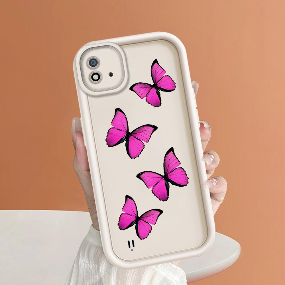 Soft Silicone Square Ladder Printing Pattern Phone Casing Full Cover Camera Shockproof Protection Rubber Case for OPPO Realme