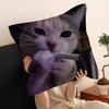 cat funny Cushion Cover Car Throw Pillow Case For Sofa Car Christmas Gift 40x40cm 45x45cm