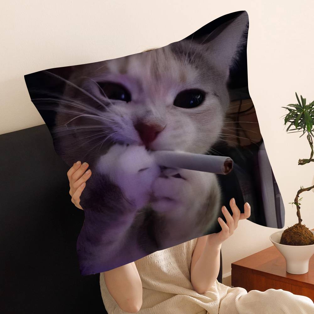 cat funny Cushion Cover Car Throw Pillow Case For Sofa Car Christmas Gift 40x40cm 45x45cm