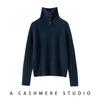 Women's Thickened Double-Strand Pure Wool High-Neck Sweater: Heathered Knit, Long-Sleeve Autumn/Winter Pullover.