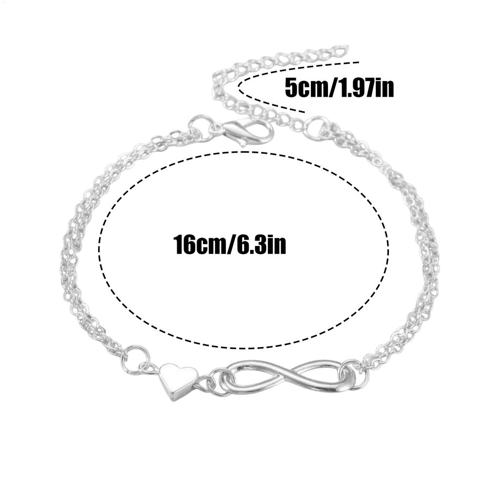 Infinity Heart Bracelet Alloy Jewelry Bracelet With Love Heart Romantic Jewelry Finding Supplies For Banquet Cocktail Party
