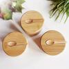 Bamboo Salt Pepper Seasoning Jars Set Wooden Condiment Storage Box with Lid Multi Bowls Function