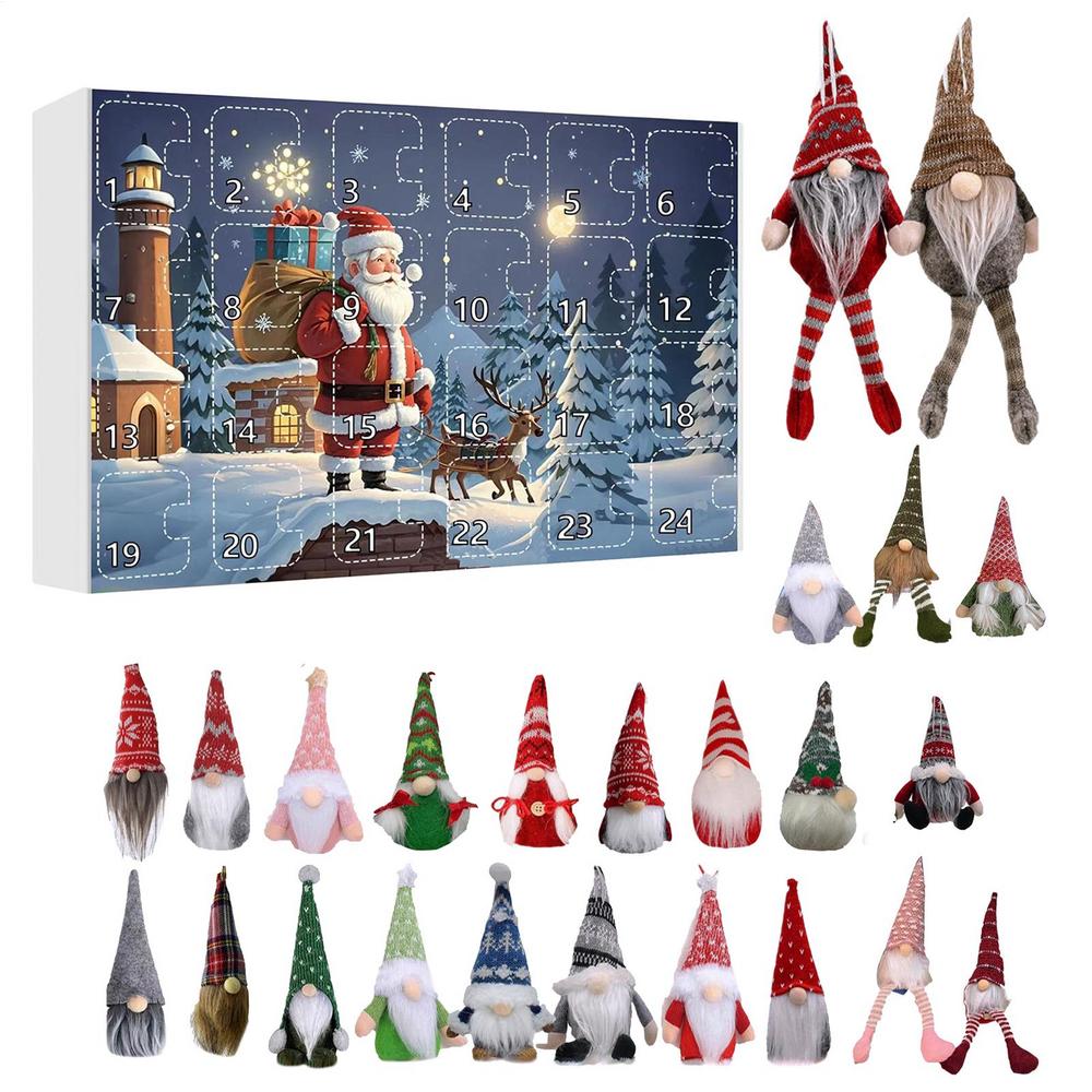 24-day Christmas Countdown Calendar Christmas Advent Calendar Gnome Dolls Plush Toy 2026 New Year Holidays Kids Party Gifts Box