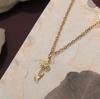 Kinitial Birth Month Flower Pendant Necklace Stainless Steel Iris Chain Charm Jewelry Bridesmaid Fashion Gift For Women