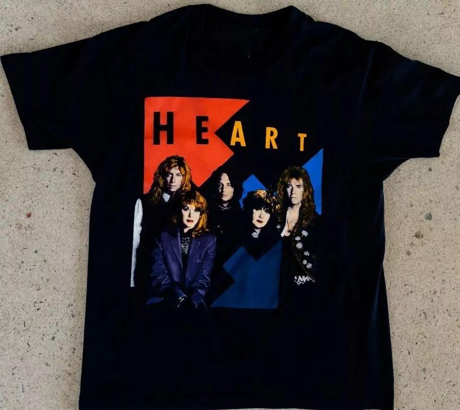Vintage Heart band Concert Tour Men T-shirt Black Unisex All Sizes S-5 Unisex T-Shirt XL
