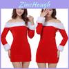 Elegante Vestido de Veludo Tomara-que-caia de Natal Para Mulheres Perfeito Para Festas de Natal