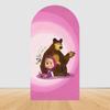 Children's Birthday Theme Party Decoration Arch Backdrop Cover Girl and Bear Birthday Background Decor Baby Shower Supplies