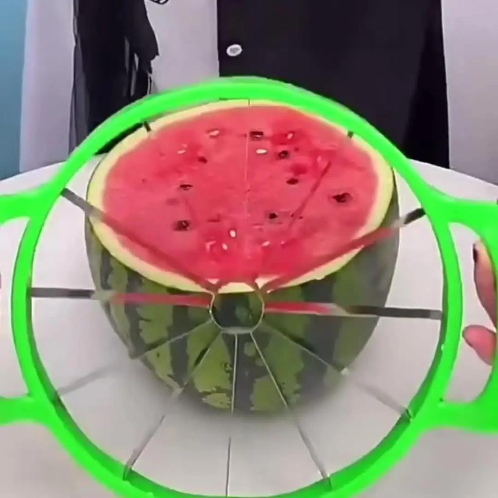 Stainless Steel Watermelon Cutter - 12-Blade Slicer Tool for Perfect Wedges, Reusable Fruit Corer for Home & Outdoor Picnics