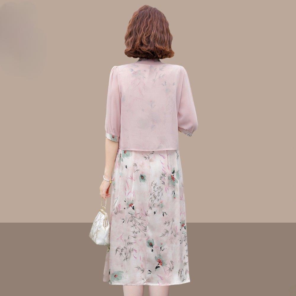 High Quality Chinese Style Summer Dress Set for Women Slimming Two Piece Outfit Fashionable and Elegant