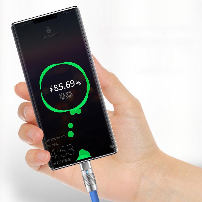Usb C Bilkabel 120W Type C Lader Usb Ladekabel Hurtiglading Hurtiglading Type C Ladekabel For Mobiltelefon Bil