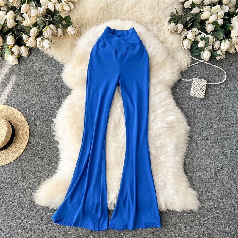 

Internet Celebrity Ins Wear High Waist Slimming Casual Pants Blue All yards