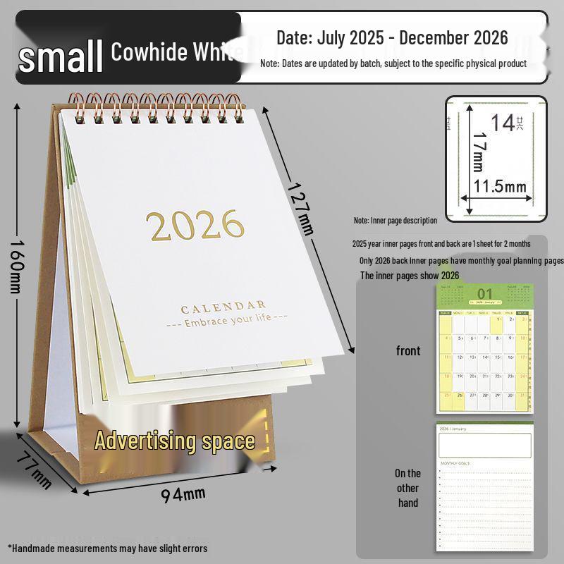 2025-2026 Desk Calendar: Monthly Planner & Memo Organizer