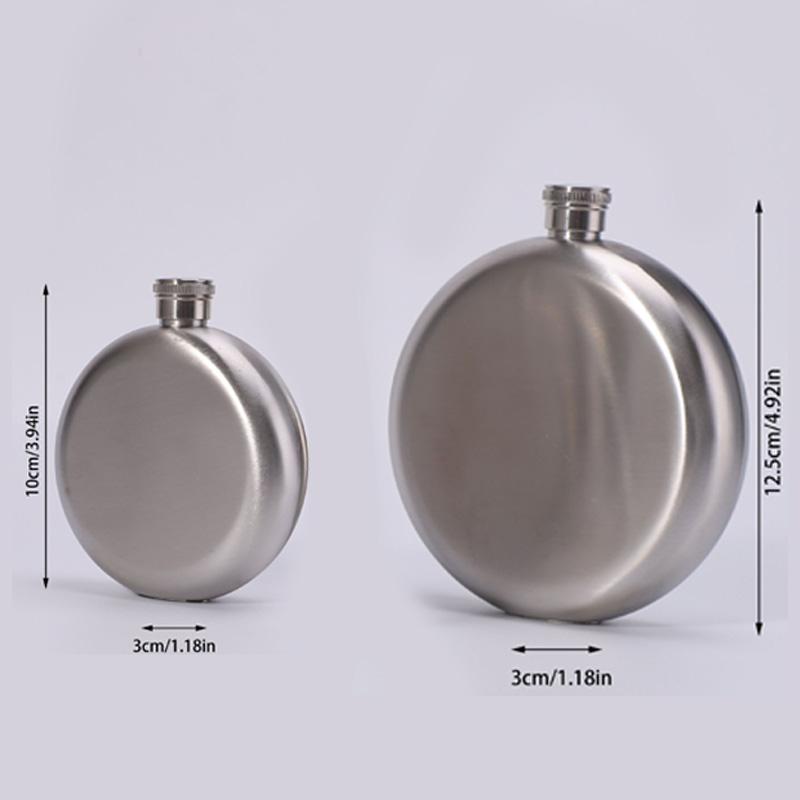 Sticlă Rotundă de Whisky Portabilă din Oțel Inoxidabil, Sticlă de Vin, Ploscă pentru Camping, Accesorii pentru Băuturi, Accesorii pentru Sticlă de Lichior