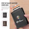 VKVQ7 Leather Zipper Wallet Coin Card Pocket Protector Cover For 159 Giulietta Giulia 147 Mito 156 159 166 GT Stelvio