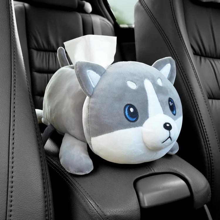 Car Armrest Box Cartoon Tissue Box Household Cute Animal Ornaments Drawer Box Car Decoration Accessories Tissue Boxes