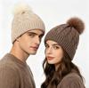 Winter New% Wool Hat Thickened Twisted Flower Warm Knitted Thickened Cashmere Hat