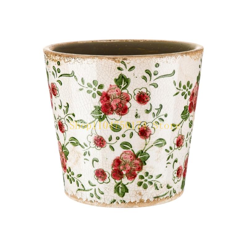 Retros Ceramic Planter Featuring Drainage Hole for Plant Health Indoor Outdoor Use top sale