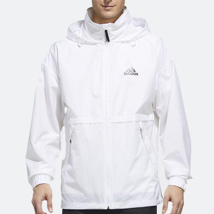 Adidas Jackets Men's White Hooded Moderate Other FM7518