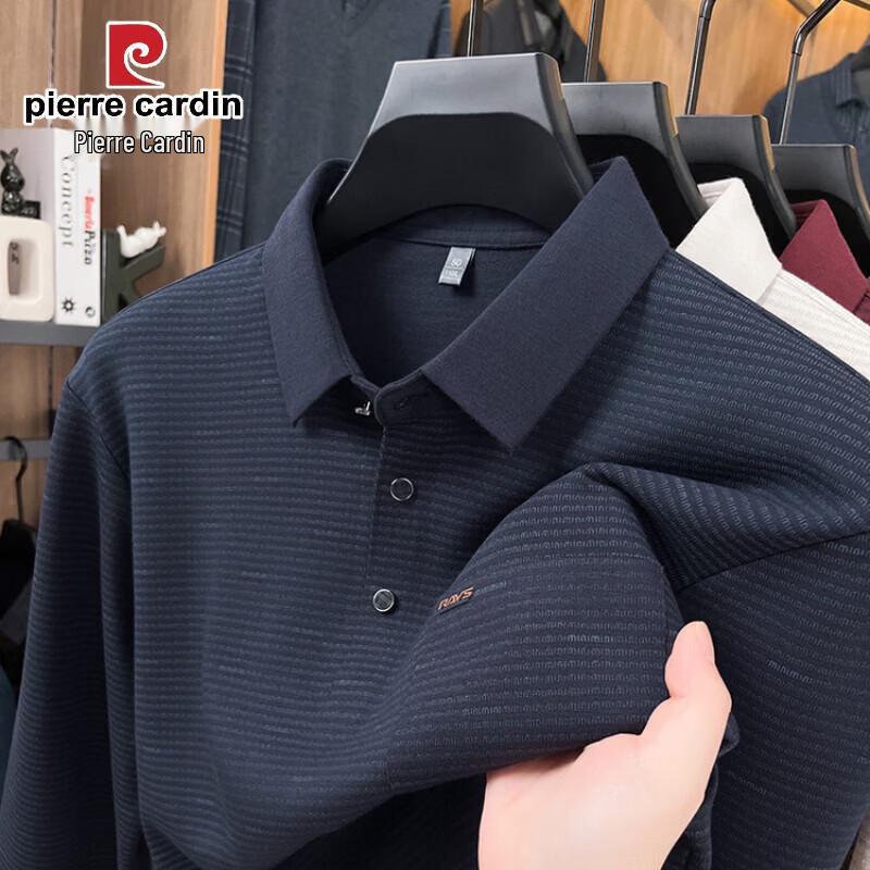 Pierre Cardin Men s Striped Collar Long Sleeve Polo T-Shirt 3XL