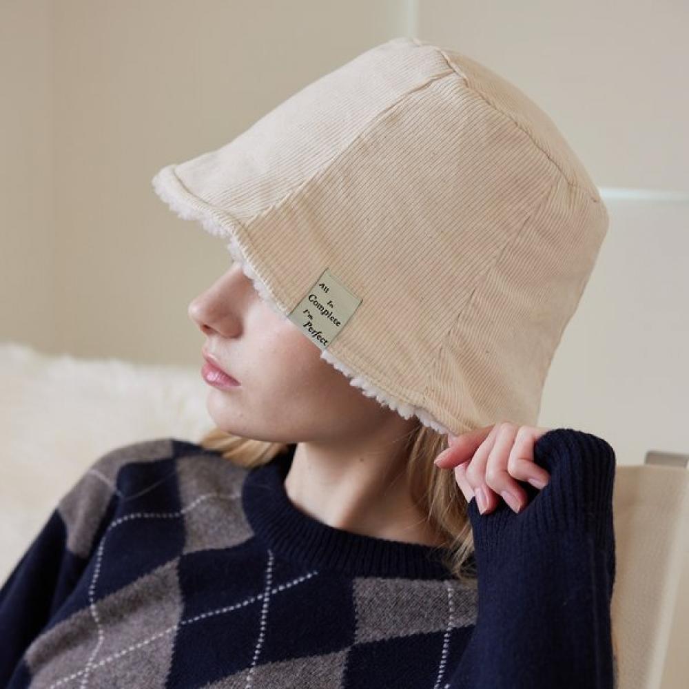 ALLINCOMPLETE Реверсивная панама с плюшем 3 цвета Ivory (teddy)