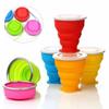 OutdoorSilicone Folding Cup Collapsible Mug Foldable Camping Bottle Travel Water Cups Portable Teacup Drinking Mug Lid  200ML