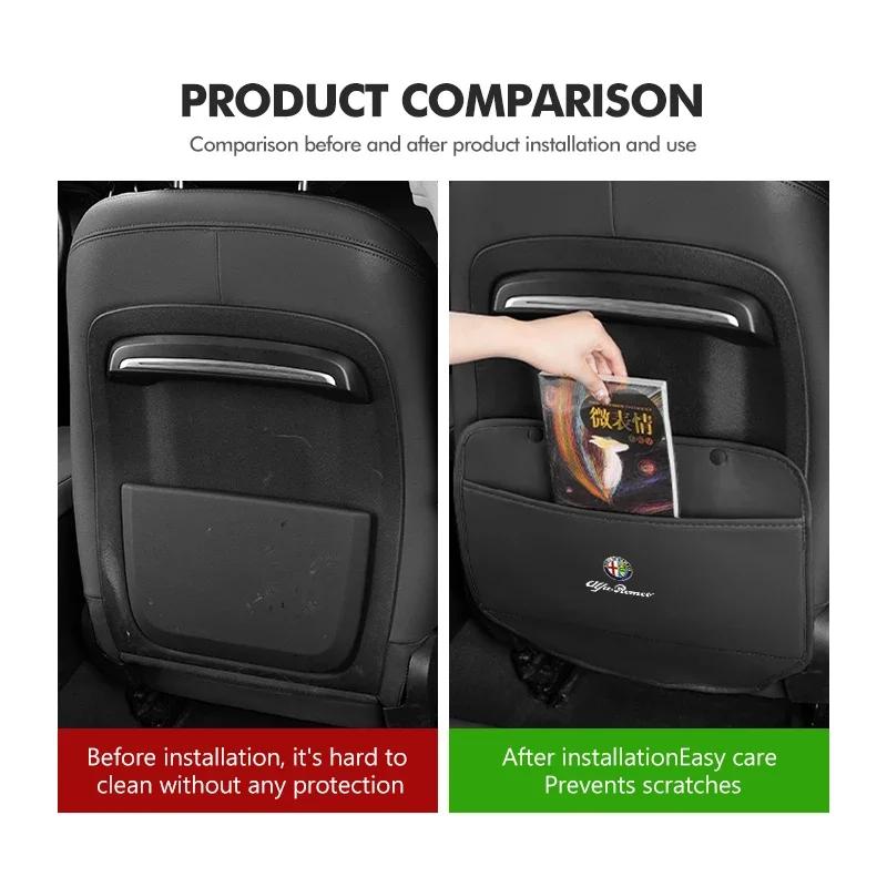 Car Seat Anti Kick Protector Pad Anti Scratch And Dirt Resistant For Alfa Romeo GT Stelvio F1 Brera Volante Tonale Gloria Disco