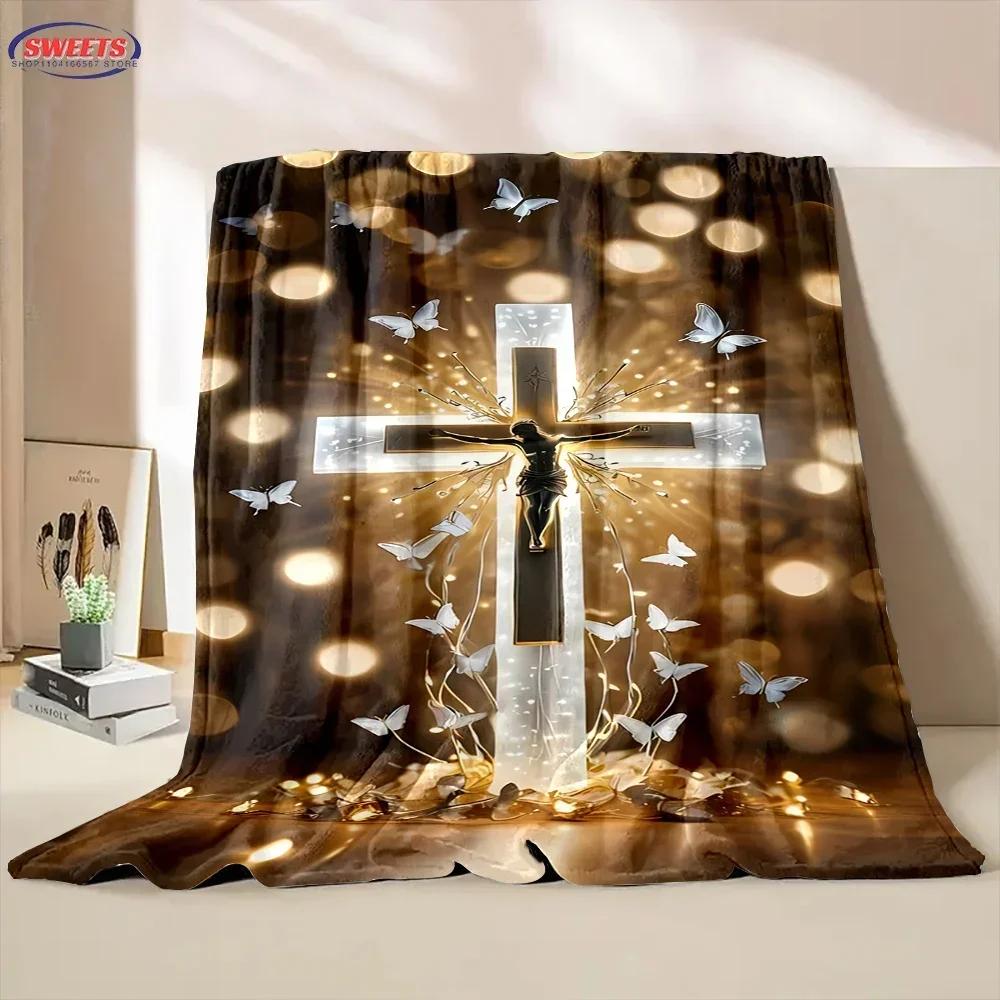 Nr. 2 6 Größen Barmherziger Jesus Christlicher Gott Flanell Kunstdecke, Sofabettdecke Vier Jahreszeiten Weiche Flauschige Steppdecke Flanell Überwurf