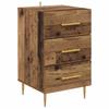 Nightstand with Drawers Reclaimed Wood Look 40 X 40 X 66 Cm Engineered Wood