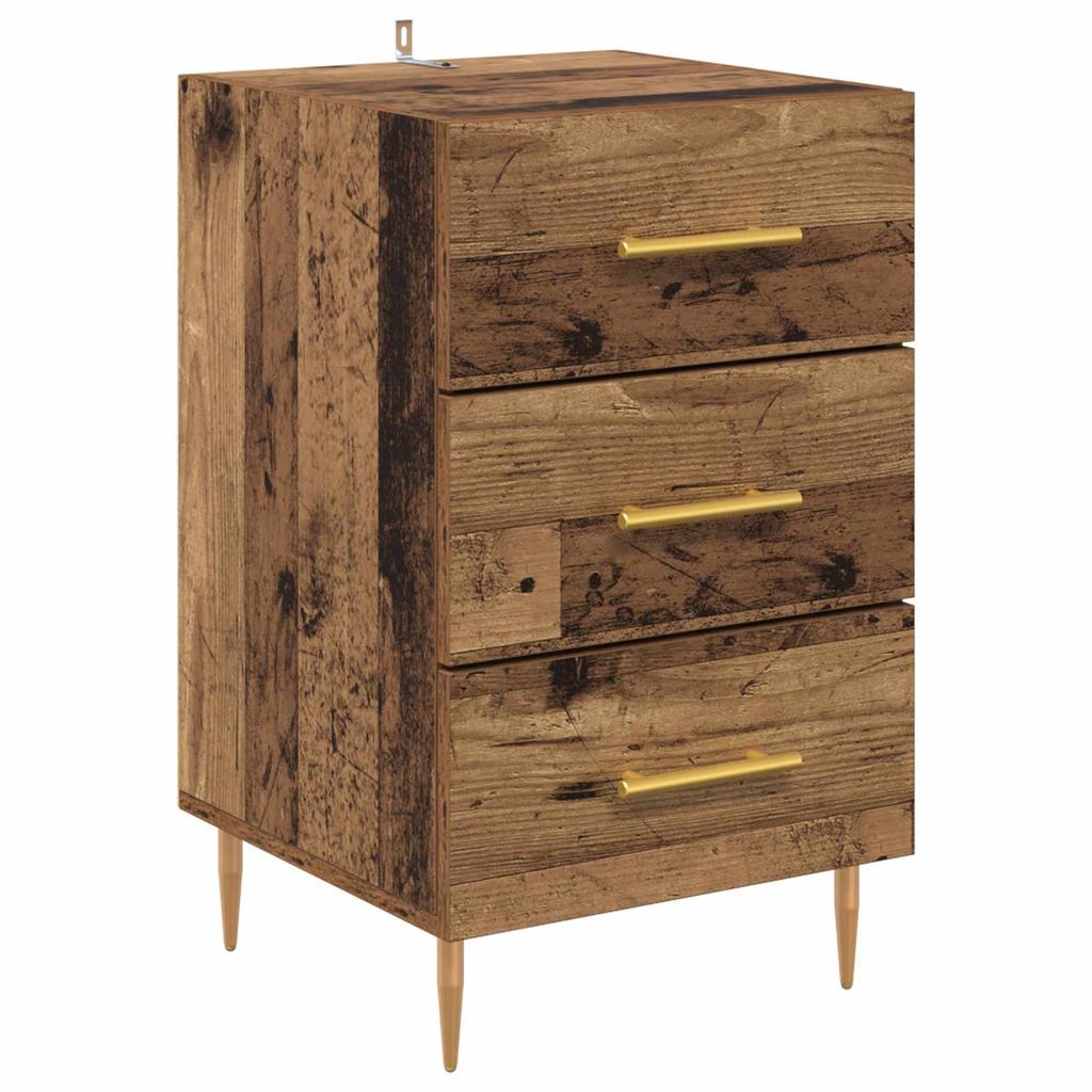 Nightstand with Drawers Reclaimed Wood Look 40 x 40 x 66 cm Engineered Wood