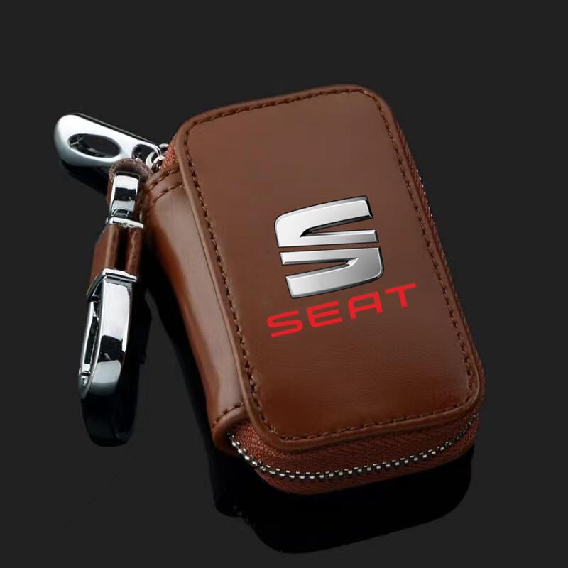 Ydsh2 Leather Car Key Case Key Full Cover For Seat Leon 5f Ibiza 6l 6j Leon 1p Cushion Altea Xl Leon Mk Auto Accessories