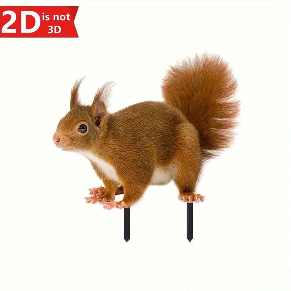 

2D Милый Садовый Штекер Белка. Прочный уличный декор для газона, двора и цветочных горшков.