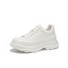 Leather platform white shoes women's spring new front lace-up lightweight height-increasing muffin shoes versatile casual board shoes