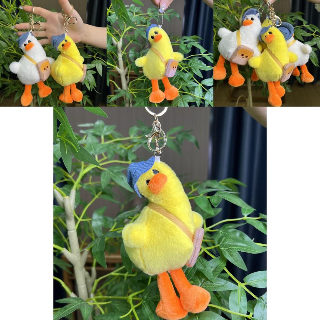 Adorable Cute Tilting Duck Plush Toy Soft Stuffed Animal Doll Keychain Accessory