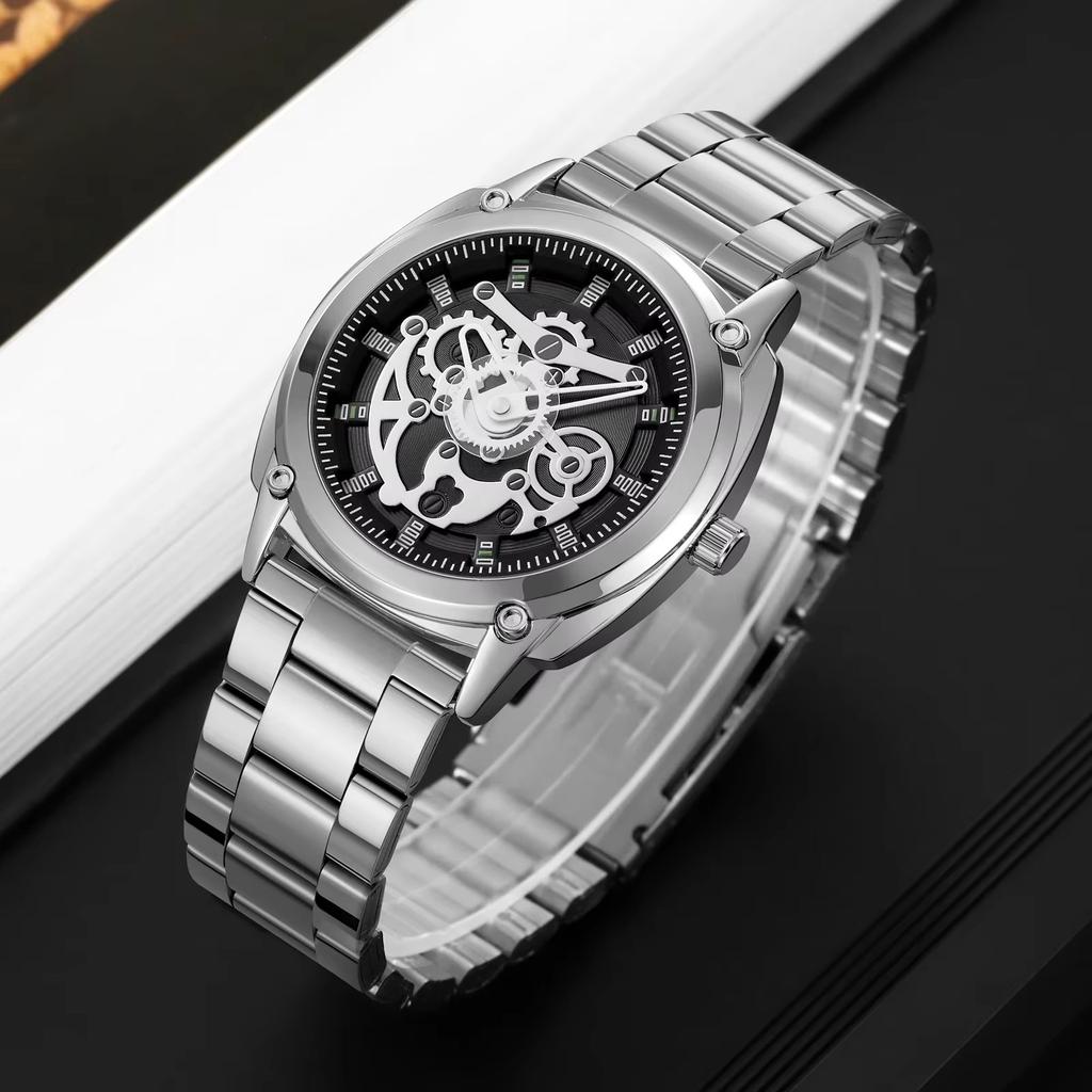 Skmei 2293 Unique Design Dial Men's Watches Quartz Movement Sport Stainless Steel Business Fashion Waterproof Wristwatch for Men