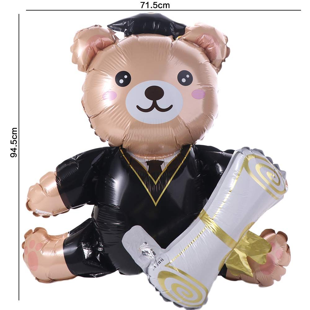 Cute Graduation Bear Balloon 96.52 cm Holding Graduation Party Balloon Aluminum Film 4D Helium Globos Decor