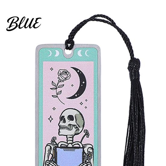 Stainless Steel Bookmark Tarot Card Bookmark Skeleton Pattern Page Marker