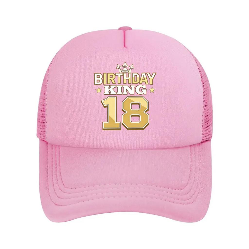 Glamorous Golden Th Birthday BIRTHDAY KING Adjustable Designed for Couples Suitable for Outdoor Mesh Baseball Cap