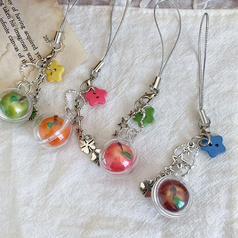 Cute Mini Fruit Phone Charm Chain Keychain Phone Lanyard Phone Case Hanging Pendant Creative Y2K Jewelry Gift