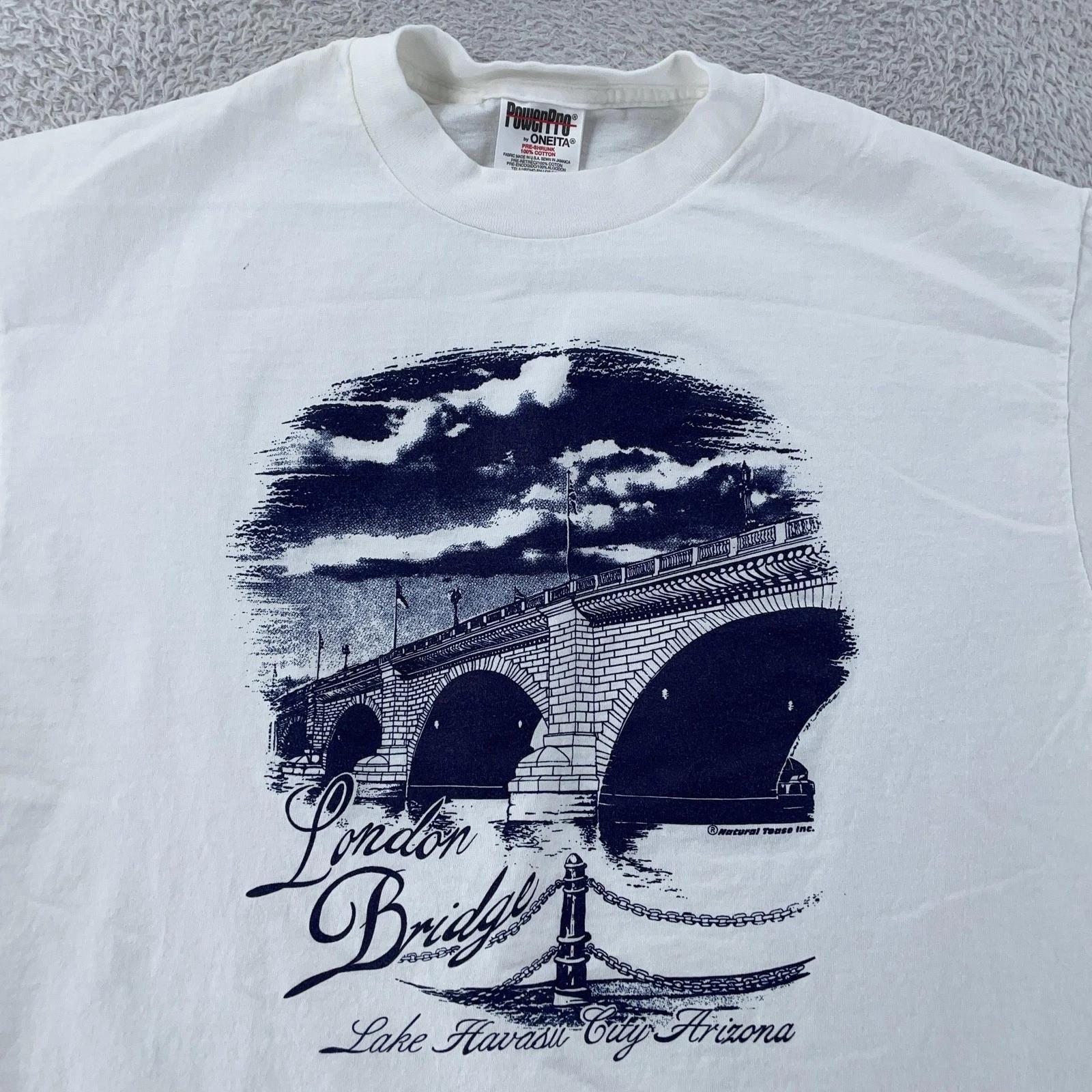 

Vintage London Bridge Shirt Mens Medium/Large White Lake Havasu Arizona Tee 90s 3XL