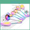 Tableware Rainbow Jankng Steel Stainless Service Set Soup Spoon Salad Fork Cakecutter Dinnerware Set Dinner Kitchen Flatware Set