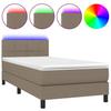 Maison Exclusive - Sommier à lattes de lit avec matelas LED Taupe 90x200 cm Tissu