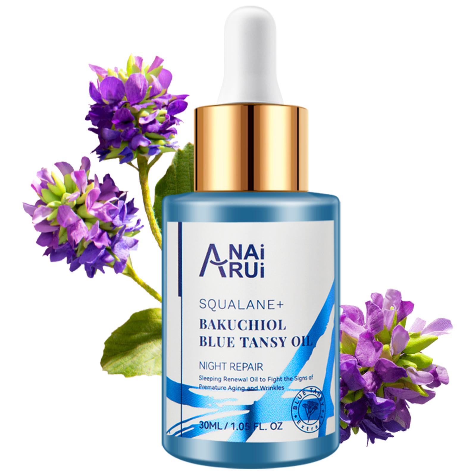 ANAiRUi Natural Bakuchiol Face Oil 30ml, Blended with Blue Tansy Squalane Jojoba Oil